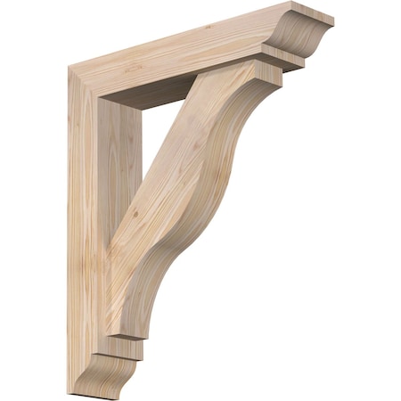 Ekena Millwork Funston Traditional Smooth Bracket w/ Offset Brace, Douglas Fir, 5 1/2"W x 24"D x 28"H BKT0604X24X28FST01SDF
